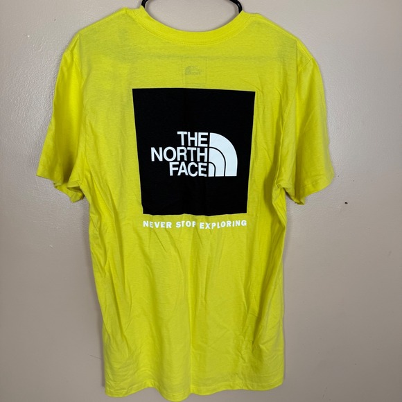 The North Face Mens T Shirt Medium M Short Sleeve‎ Yellow TNF Box NSE Tee - Picture 7 of 8